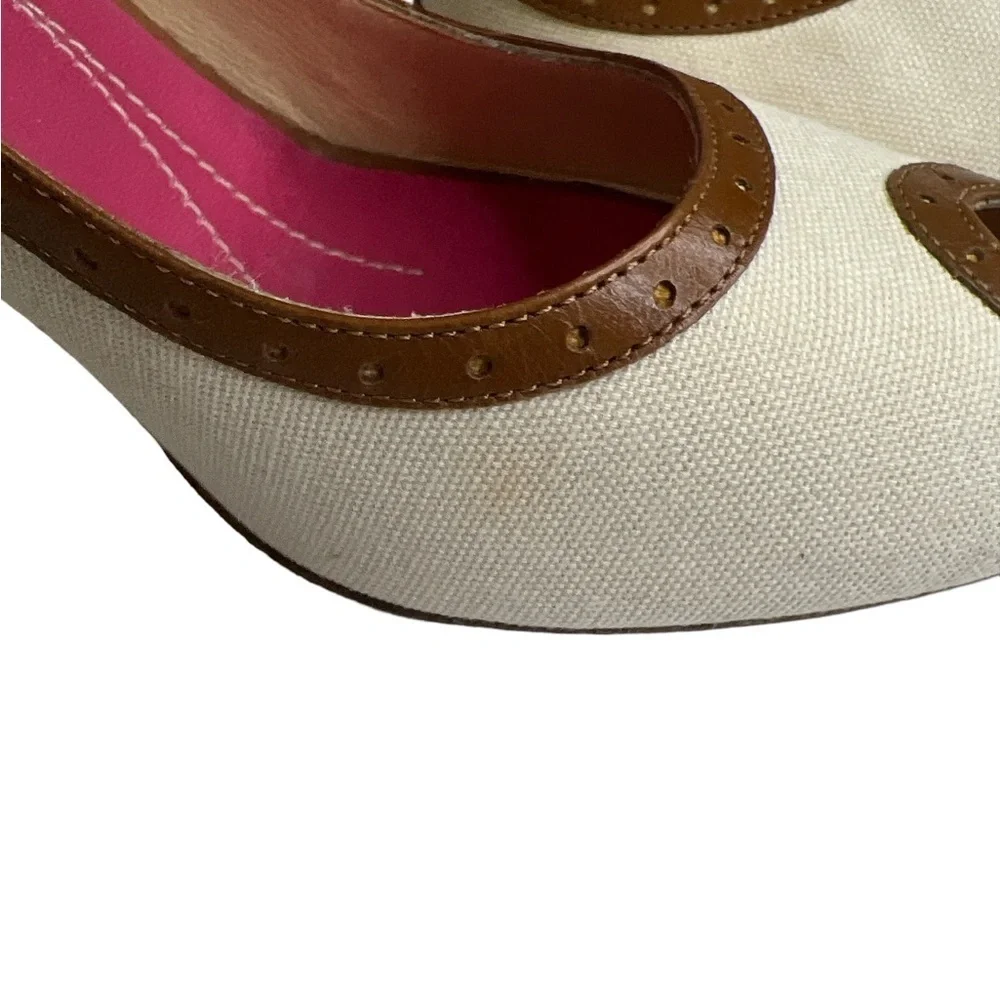 Kate Spade Canvas Leather Heel